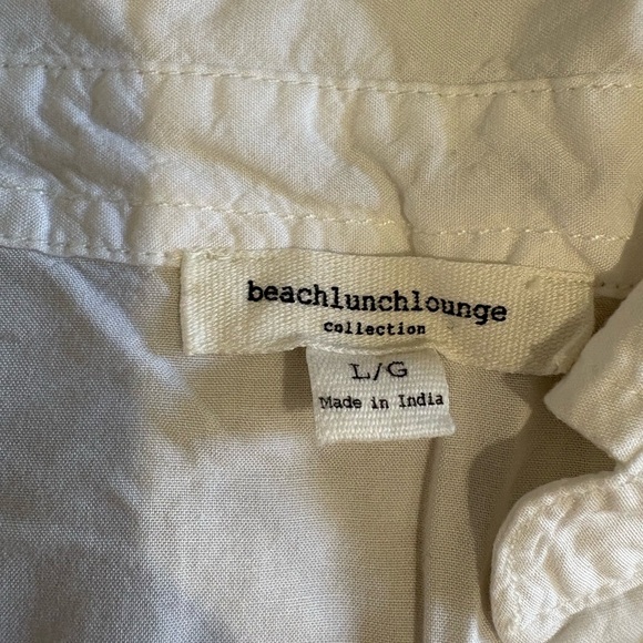 Beach Lunch Lounge crisp white tank button down collared size large lightweight - Picture 8 of 10
